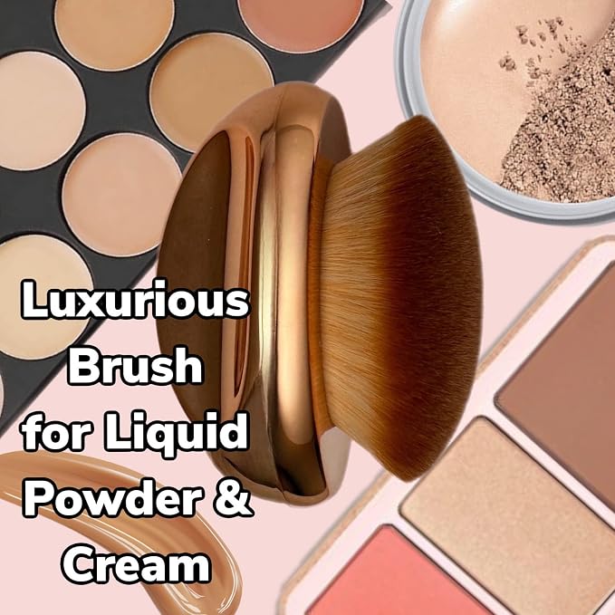 Foundation Brush Palm Makeup SOFT Kabuki Dome Shaped Face Body Shimmer Oil SPF - Image 2