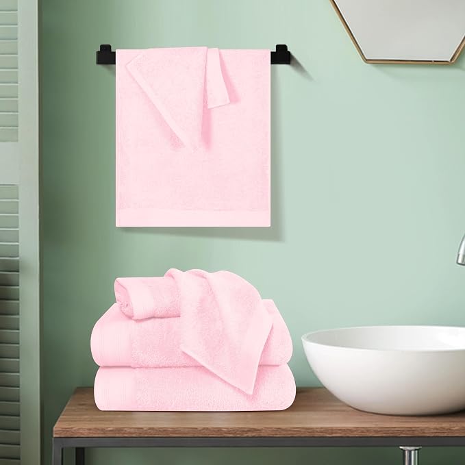Ultra Soft 6 Pack Cotton Towel Set, Contains 2 Bath Towels 28x55 inch, 2 Hand - Image 4
