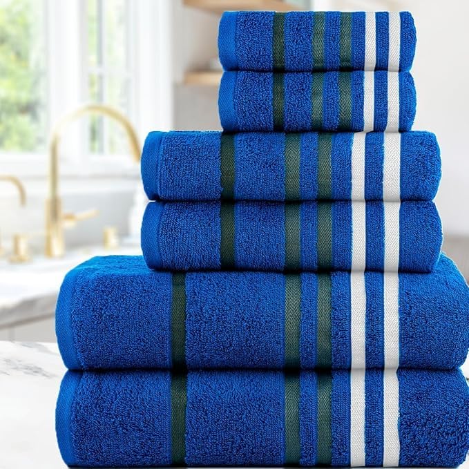 CASA COPENHAGEN Exotic 6Pcs 100% Egyptian Cotton Designer Towels Gift Set- - Image 2
