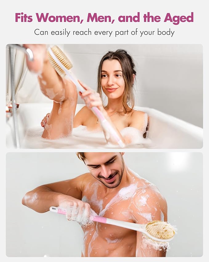 Back Scrubber Body Shower Brush: Anti Slip Long Handle Bath Brush - Image 7