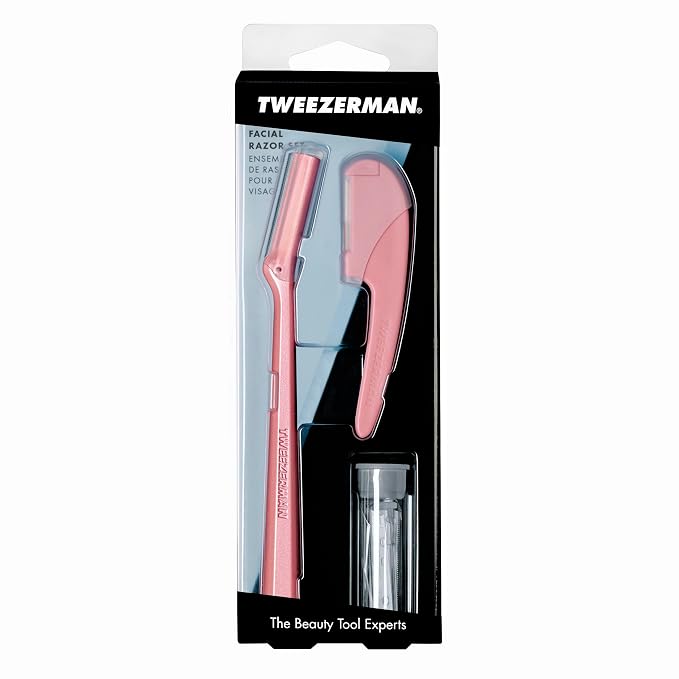 Tweezerman Tea Rose Prep and Plane Facial Razor Set - Image 8