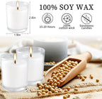 20 Pack Unscented White Clear Glass Filled Votive Candles | Soy Wax, Hand - Image 4
