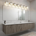 Aipsun Brushed Nickel Bathroom Light Fixtures Crystal Vanity Lighting Fixture - Image 9