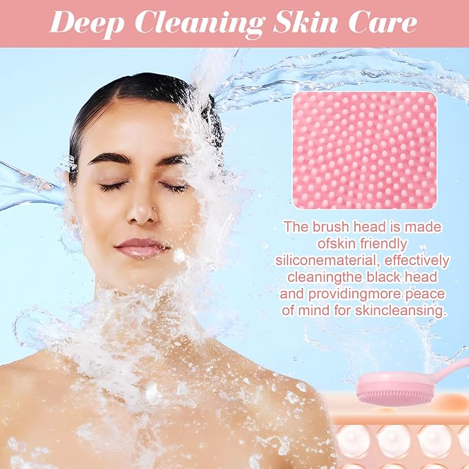 4 Pcs Silicone Face Brush with 2 Manual Face Scrub Brush, Facial Brushes - Image 4