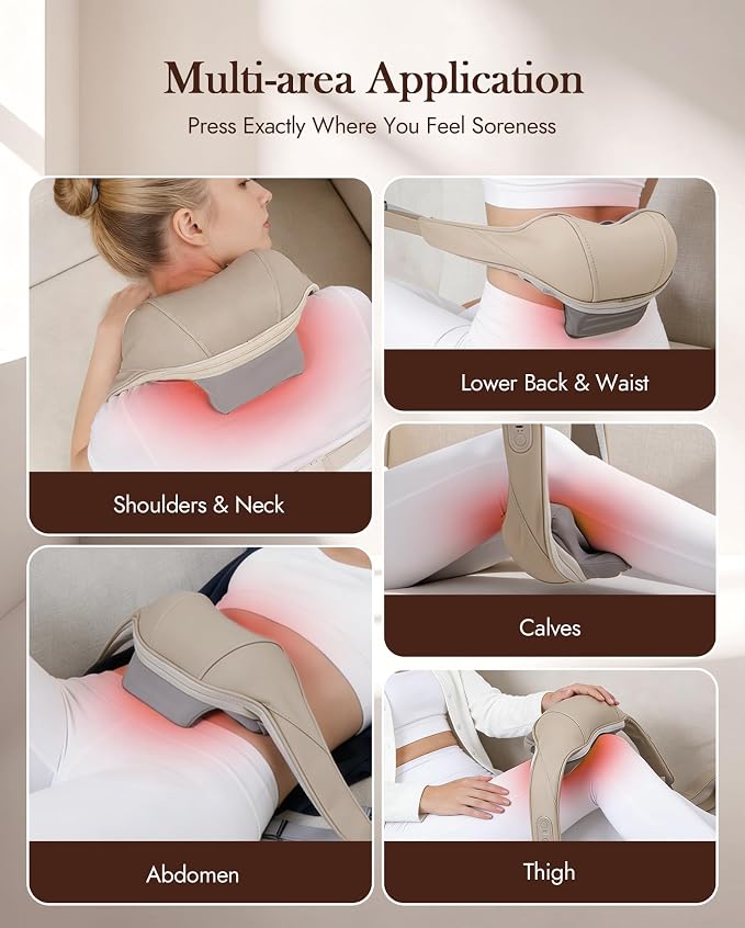 Neck Massager with Heat Cordless: Shiatsu Back Shoulder Massage Tools - Image 4