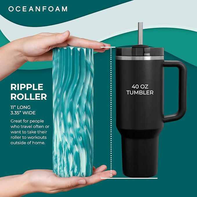 Oceanfoam Ripple Travel Foam Roller Firm Mini Foam Roller - Image 2