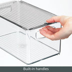 mDesign Deep Plastic Bathroom Storage Bin Box, Lid/Built-in Handles, - Image 7