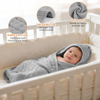 MIGIOL Muslin Hooded Baby Towels 100% Cotton ，Super Soft Muslin Baby Bath Towel - Image 4
