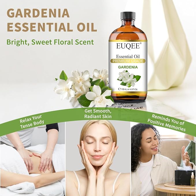 EUQEE 118ml Gardenia Essential Oil, Pure & Premium Grade Aromatherapy Oil Great - Image 3