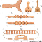 Wooden Massage Tool Set, 7-Piece Body Massage Kit - Image 2
