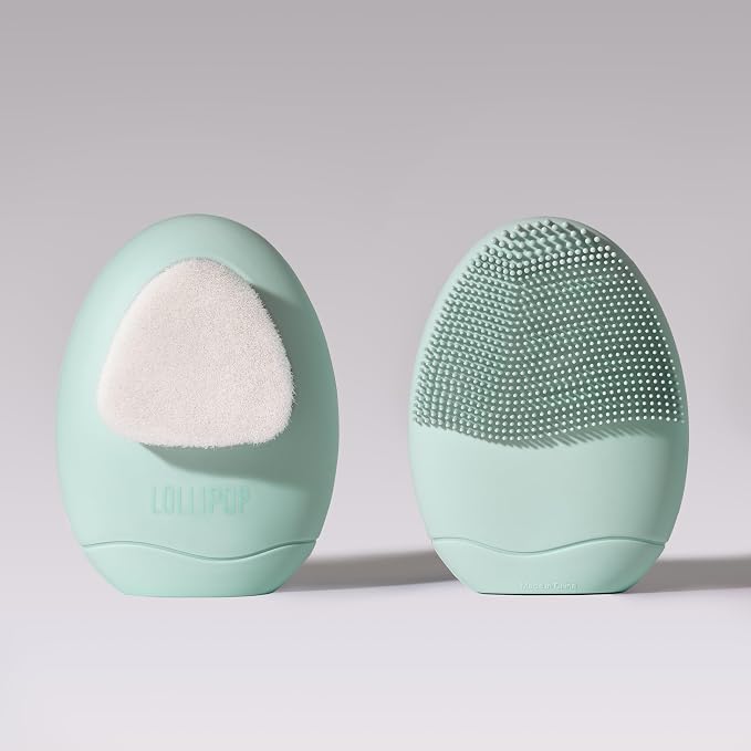LOLLIPOP Dual-Sided Facial Cleansing Brush | Palm Size Silicone Face Exfoliator by Lollipop