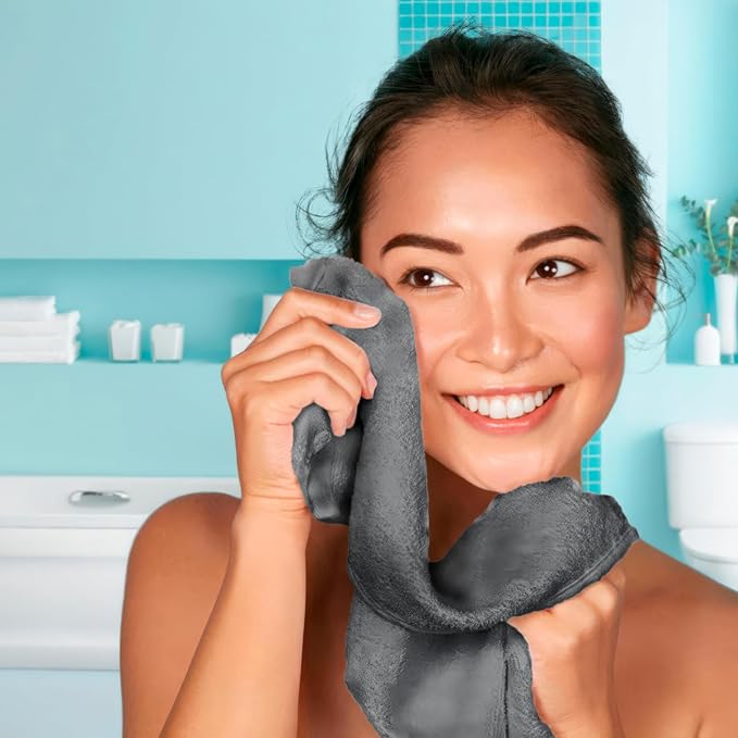 White Classic Wealuxe Dark Gray Washcloths 24 Pack - Image 6