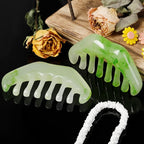 Geiserailie 2 Pcs Jade Combs Esthetician Supplies Massage Stone Hair Gua Sha - Image 6