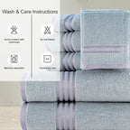 CASA COPENHAGEN Zero Twist 6Pcs 100% Egyptian Cotton Large Designer Towels Gift - Image 3