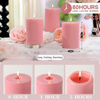 4 Pack Apple Cinnamon Scented Pillar Candles, Natural Soy Wax Candles-2.8x4In - Image 5