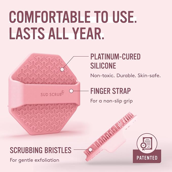 Sud Scrub® Antimicrobial Silicone Face Scrubber, 1 Pack, Gentle Face Exfoliator - Image 4