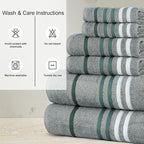 CASA COPENHAGEN Exotic 6Pcs 100% Egyptian Cotton Designer Towels Gift Set- Pine - Image 4