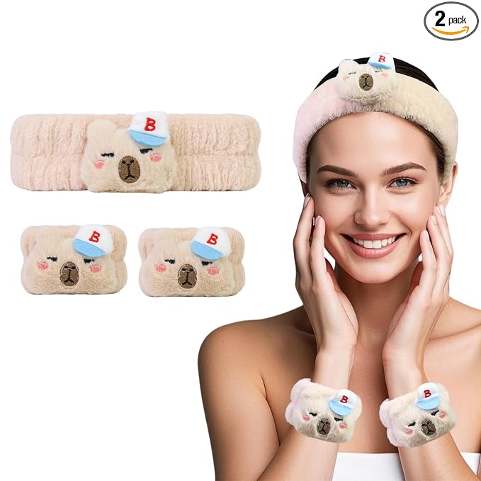 Kawaii Spa Headband and Wristband Set by FLYINGMAGE