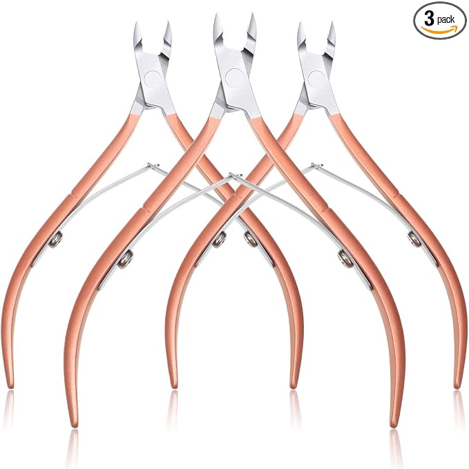 Mudder 3 Pack Rose Gold Cuticle Trimmer Nippers Cutter Tool Stainless Steel by Mudder