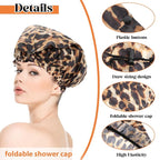 2 Pcs Large Shower Cap for Braids, Extra Long Shower Cap for Women Long Hair & - Image 3