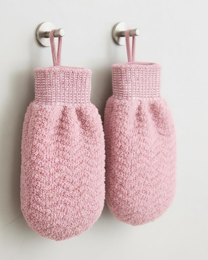 Exfoliating Gloves 2 Pack, Wave Texture Exfoliating Mitt - Image 9