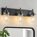 GoYeel Vanity Lighting Fixtures, Matte Black Bathroom Light Fixtures 3-Light by GoYeelLighting
