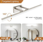 SOLFART Bathroom Lights Over Mirror: 32 Inch Bathroom Vanity Light- Brushed - Image 3