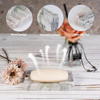 2 Pcs Soap Holder for Bathroom, Marble Soap Dish for Kitchen Countertop - Image 2