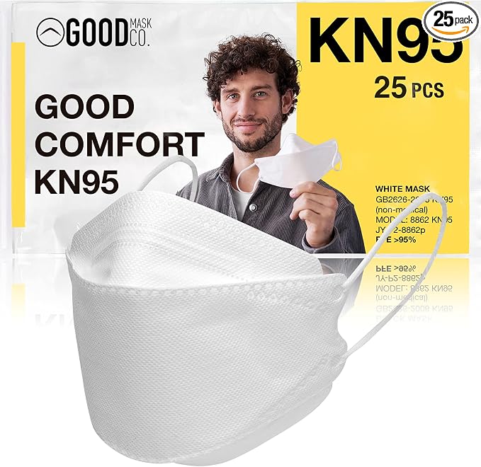 Good Mask Co. Good Comfort KN95, Disposable KN95, Comfortable, Bulk Face Masks by TheGoodMaskCo