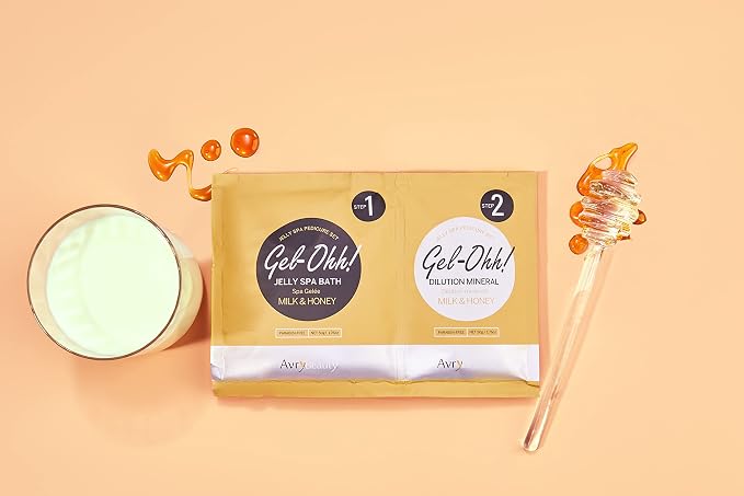AVRYBEAUTY Gel-Ohh Jelly Spa Bath 3 pack, Milk And Honey Scented, Jelly Pedicure - Image 2
