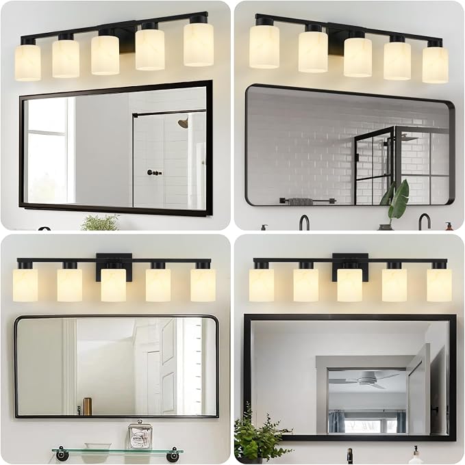 5-Light Bathroom Light Fixtures, Modern Vanity Lights, Living Room, E26 Base - Image 3