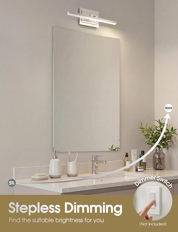 VOLISUN Modern Bathroom Vanity Light 15.7 inch, 12W Dimmable 5CCT Led Bathroom - Image 3