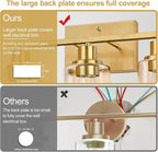 3-Light Vanity Lights with Clear Glass Shades, Brushed Gold Bathroom Light - Image 5