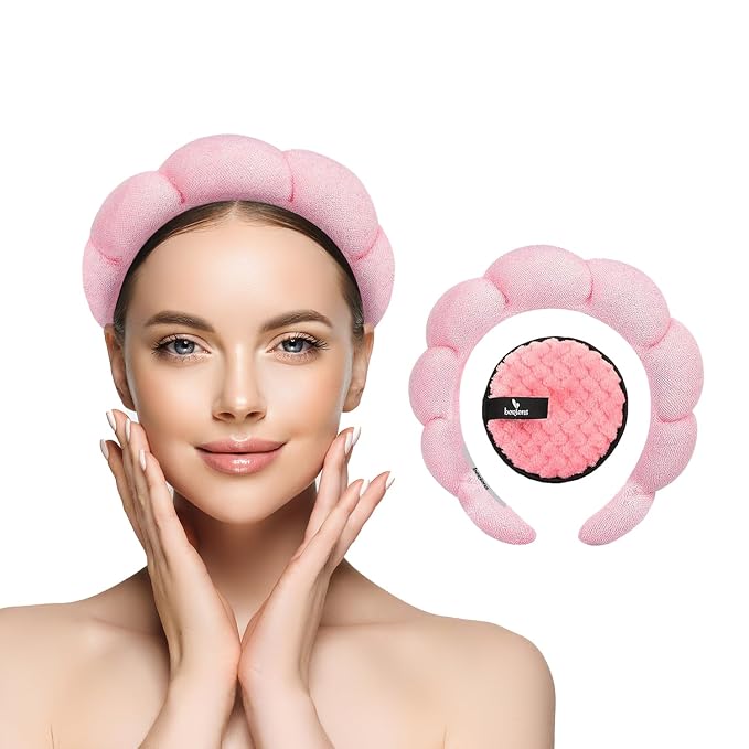 Spa Headband - Pink - Soft and Plush Material - One Size - Hair Accessory by BERIENS