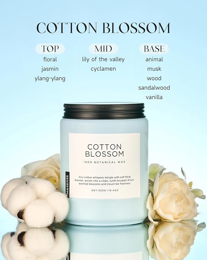 M&SENSE Clean Cotton Scented Candle - Image 2