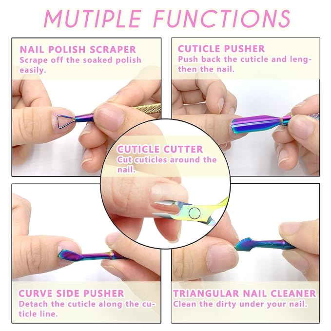 Cuticle Trimmer with Cuticle Pusher and Scissors, Cuticle Remover Professional - Image 2