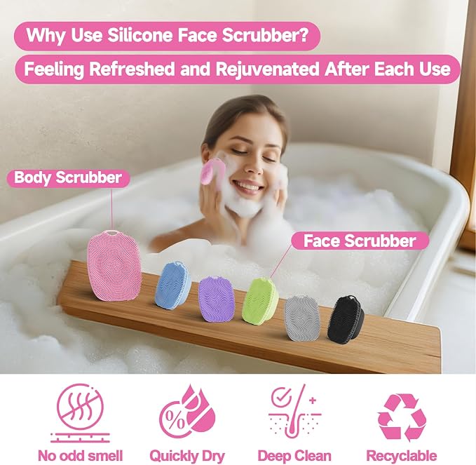 2 PCS Face Scrubber, Soft Silicone Face Exfoliator - Image 6