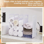 LEIFIDE Set of 2 Interlocking Towel Organizer Metal Bathroom Towel Storage Rack - Image 5
