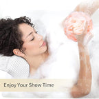 FARMOGA Bath Loofah Sponge Body Scrubber Shower Sponge Exfoliating Mesh Pouf - Image 6