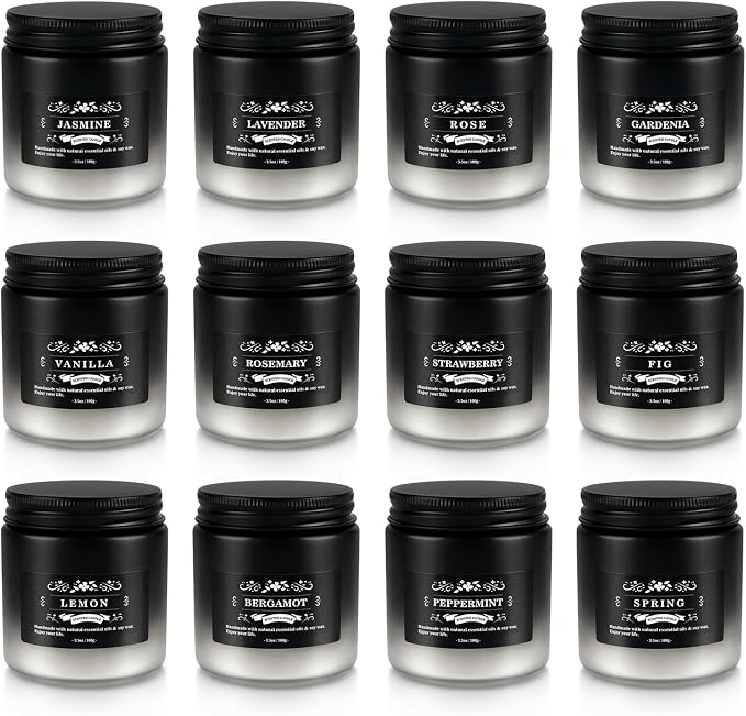 YOROXRG Scented Candles Gifts Set 12 Pack Soy Wax Travel Tin Jar Candles - Image 2