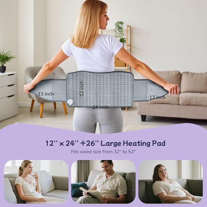 Heating Pad for Back, Upgraded Electric Heating Pad for Low Back Neck Shoulder - Image 7