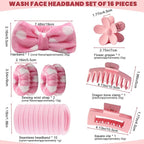 16 Pcs Skincare Headband Set, Face Washing Headband - Image 2