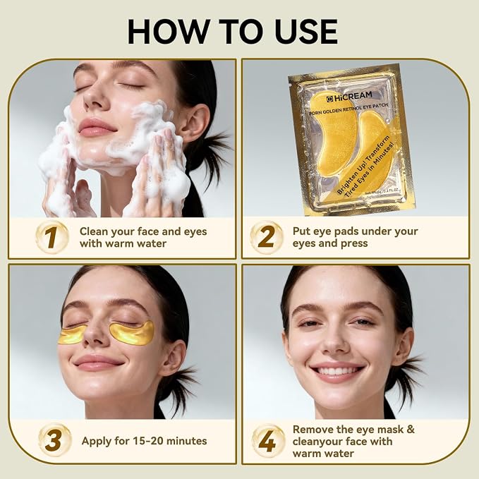 PDRN Under Eye Patches, 25 Pairs Retinol & Caffeine Eye Mask, Collagen - Image 7