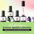 modelones Cat Eye Gel Nail Polish Set, 6 Colors Orange Neon Galaxy Hot Pink - Image 9