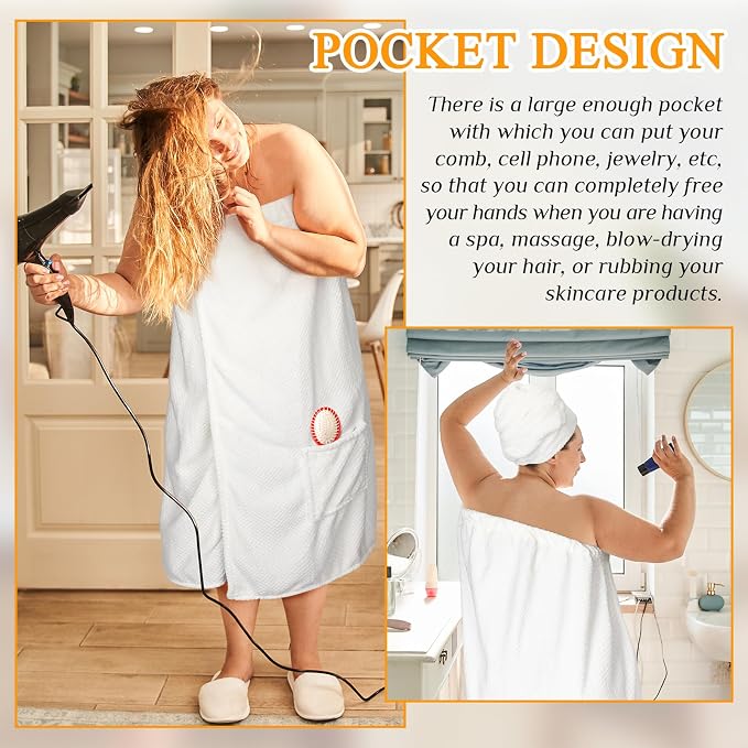 Tigeen Plus Size Towel Wrap for Women Spa Robe Set - Image 6