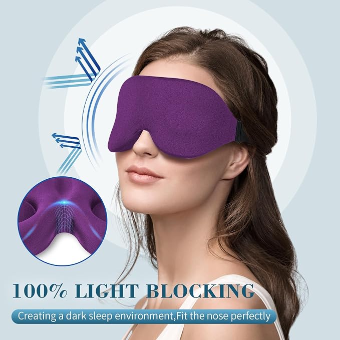 ZGGCD Sleep Mask for Side Sleeper, Light Blocking Sleeping Eye Mask for Women - Image 2