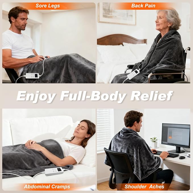 Extra Large Heating Pad for Back Pain Period Cramps Relief, King Size 59x27 - Image 5