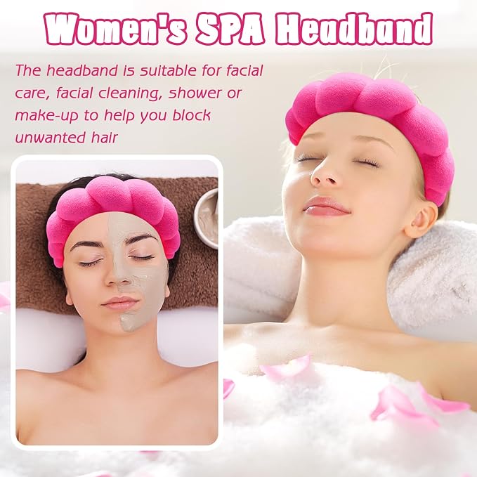 Zkptops Spa Headband for Women Sponge Makeup Skincare Headband Washing Face - Image 3