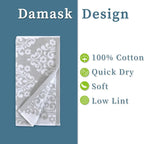 Gray Wash Cloths, Jacquard Washcloths 6 Pack 13"x13" - Image 2