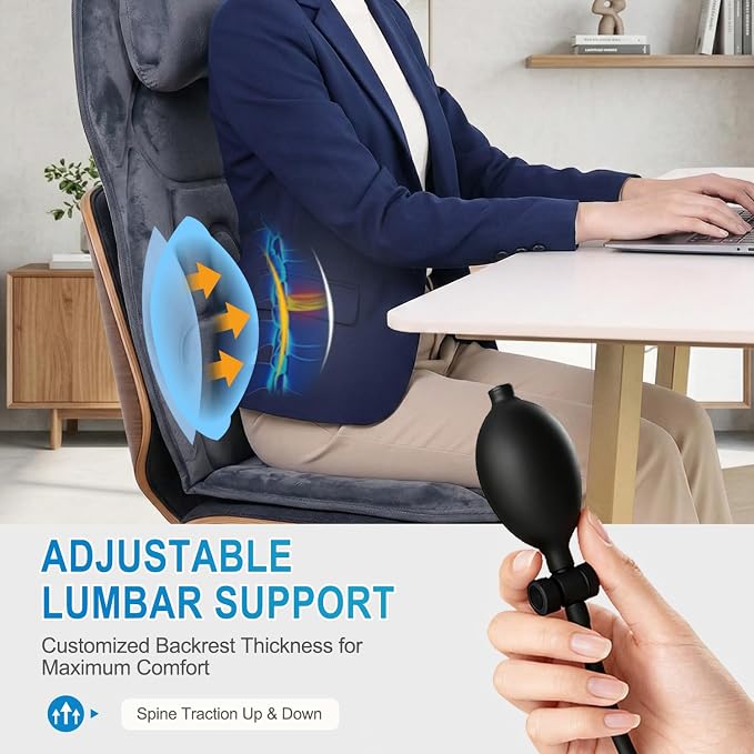 Back Massager with Heat, Full Body Massage Pad with Pillow Neck Support - Image 4
